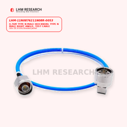 0.76m Type N Male Hex Knurl Type N Male Right Angle, Test Cable